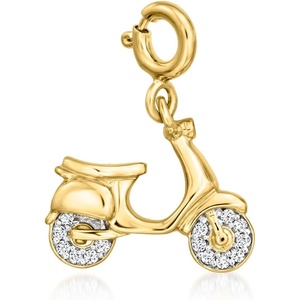 image:imageRossSimons 010 ct tw Diamond Scooter Charm in 18kt Gold Over Sterling