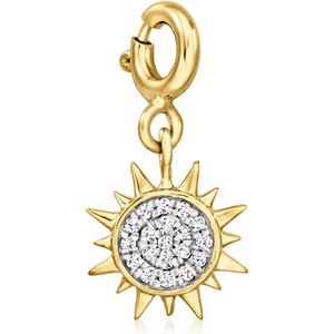 image:imageRossSimons 010 ct tw Diamond Sun Charm in 18kt Gold Over Sterling