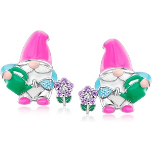image:imageRossSimons 015 ct tw MultiGemstone Garden Gnome Earrings With Multicolored Enamel in Sterling Silver