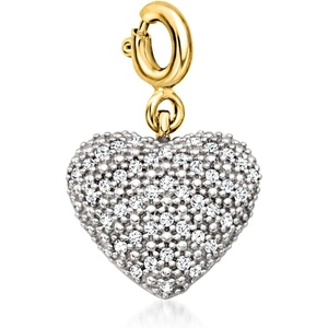 image:imageRossSimons 020 ct tw Diamond Heart Charm in 18kt Gold Over Sterling