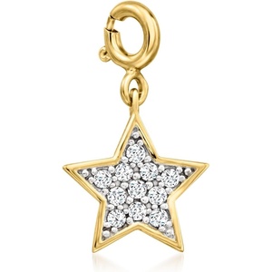 image:imageRossSimons 020 ct tw Diamond Star Charm in 18kt Gold Over Sterling