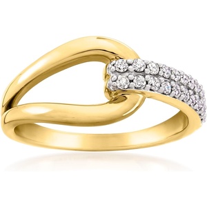 image:imageRossSimons 025 ct tw Diamond Interlocking Loop Ring in 18kt Gold Over SterlingDiamond