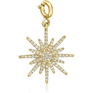 image:imageRossSimons 025 ct tw Diamond North Star Charm in 18kt Gold Over Sterling