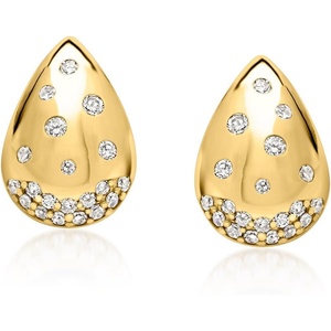 image:imageRossSimons 025 ct tw ScatteredDiamond Teardrop Earrings in 18kt Gold Over Sterling
