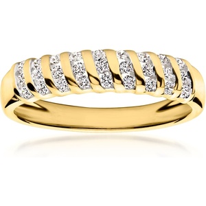 image:imageRossSimons 026 ct tw LabGrown Diamond Striped Ring in 18kt Gold Over SterlingDiamond