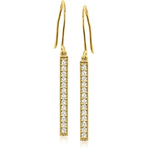 image:imageRossSimons 040 ct tw LabGrown Diamond Linear Drop Earrings in 18kt Gold Over Sterling