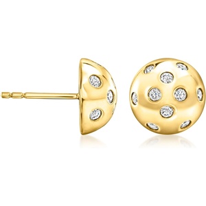 image:imageRossSimons 050 ct tw Diamond Button Earrings in 18kt Gold Over Sterling