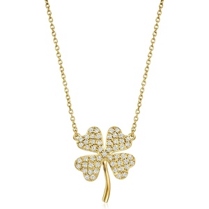 image:imageRossSimons 050 ct tw LabGrown Diamond 4Leaf Clover Necklace in 18kt Gold Over Sterling 18 inches