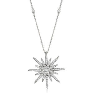 image:imageRossSimons 075 ct tw Diamond Starburst Necklace in Sterling SilverDiamond