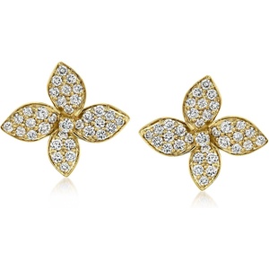 image:imageRossSimons 075 ct tw LabGrown Diamond Flower Earrings in 18kt Gold Over Sterling