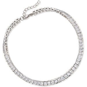 image:imageRossSimons 1000 ct tw PrincessCut CZ Tennis Anklet in Sterling Silver 9 inches