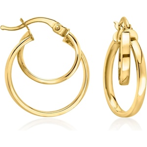 image:imageRossSimons 10kt Yellow Gold DoubleHoop Earrings