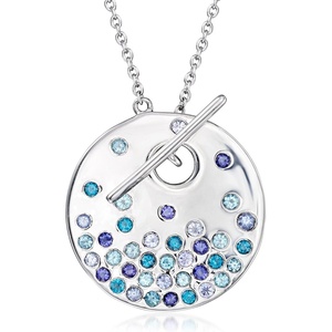 image:imageRossSimons 140 ct tw Scattered MultiGemstone Toggle Necklace in Sterling Silveriolite
