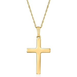image:imageRossSimons 14kt Yellow Gold Cross Pendant Necklace200 Inches