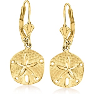 image:imageRossSimons 14kt Yellow Gold Sand Dollar Drop Earrings