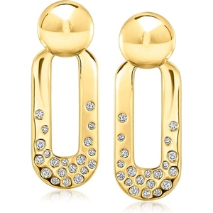 image:imageRossSimons 14kt Yellow GoldPlated Bead Drop Earrings With 120 ct tw Czs