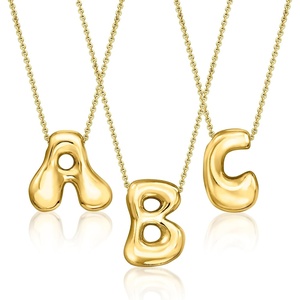 image:imageRossSimons 14kt Yellow GoldPlated Bubble Letter Initial NecklaceYellow