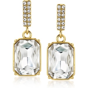 image:imageRossSimons 14kt Yellow GoldPlated Drop Earrings With Simulated White Gemstones and 48 ct tw Czs