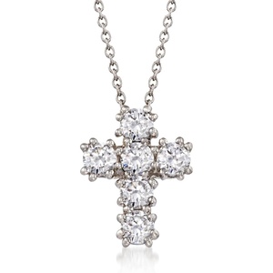 image:imageRossSimons 150 ct tw CZ Cross Pendant Necklace in Sterling SilverCubic Zirconia