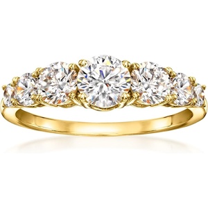 image:imageRossSimons 170 ct tw Graduated CZ Ring in 18kt Gold Over SterlingCubic Zirconia