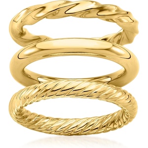 image:imageRossSimons 18kt Gold Over Sterling Jewelry Set 3 Polished RingsNo Gemstone