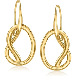 image:imageRossSimons 18kt Gold Over Sterling Knot Drop Earrings