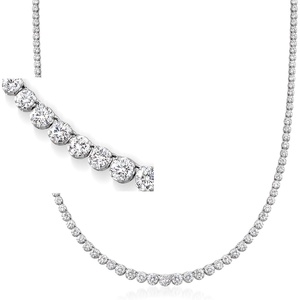 image:imageRossSimons 2000 ct tw Graduated CZ Tennis Necklace in Sterling SilverCubic Zirconia