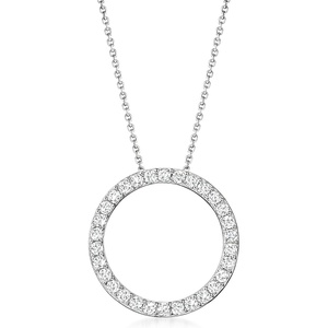 image:imageRossSimons 220 ct tw CZ Eternity Circle Pendant Necklace in Sterling SilverCubic Zirconia