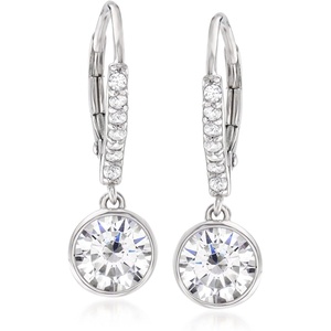 image:imageRossSimons 240 ct tw BezelSet CZ Drop Earrings in Sterling Silver
