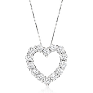 image:imageRossSimons 275 ct tw Diamond Heart Pendant Necklace in 14kt White GoldDiamond