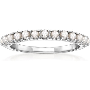 image:imageRossSimons 2mm Cultured Pearl Ring in SilverWhite