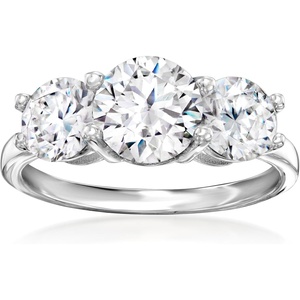 image:imageRossSimons 300 ct tw CZ 3Stone Ring in Sterling SilverCubic Zirconia