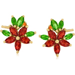 image:imageRossSimons 313 ct tw MultiGemstone Flower Earrings in 18kt Gold Over Sterling