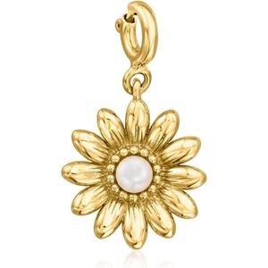 image:imageRossSimons 335mm Cultured Pearl Sunflower Charm in 18kt Gold Over Sterling