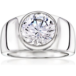 image:imageRossSimons 350 Carat BezelSet CZ Ring in Sterling SilverCubic Zirconia
