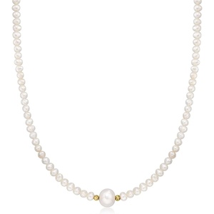 image:imageRossSimons 3545mm Cultured Pearl Necklace With 859mm Centerpiece and 18kt Gold Over SterlingNo Gemstone