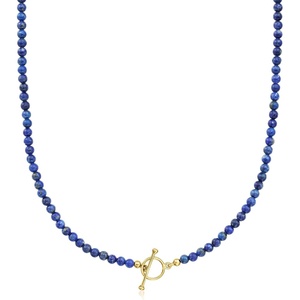 image:imageRossSimons 354mm Lapis Bead CharmCompatible Toggle Necklace in 18kt Gold Over SterlingLapis Lazuli