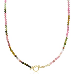 image:imageRossSimons 354mm Multicolored Tourmaline Bead CharmCompatible Toggle Necklace in 18kt Gold Over Sterlingtourmalinee