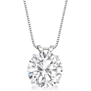 image:imageRossSimons 400 Carat CZ Solitaire Necklace in 14kt White GoldCubic Zirconia