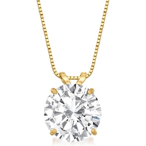 image:imageRossSimons 400 Carat CZ Solitaire Necklace in 14kt Yellow GoldCubic Zirconia