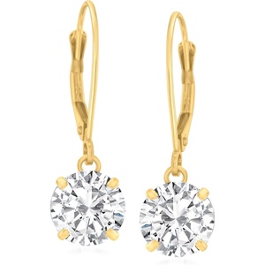 image:imageRossSimons 400 ct tw CZ Drop Earrings in 14kt Yellow Gold