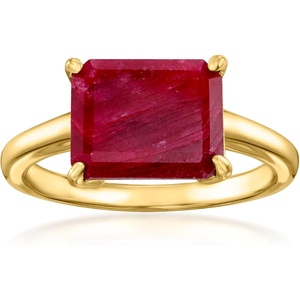 image:imageRossSimons 420 Carat Ruby EastWest Ring in 18kt Gold Over SterlingRuby