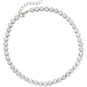 image:imageRossSimons 470 ct tw BezelSet CZ Tennis Anklet in Sterling Silver 9 inches