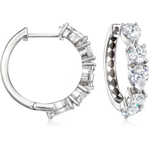 image:imageRossSimons 510 ct tw CZ Hoop Earrings in Sterling Silver