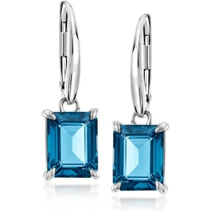 image:imageRossSimons 550 Carat London Blue Topaz Drop Earrings in Sterling Silver