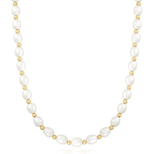 image:imageRossSimons 89mm Cultured Oval Pearl Necklace With 14kt Yellow Gold180 Inches