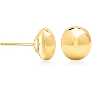 image:imageRossSimons 8mm 14kt Yellow Gold Flattened Bead Stud Earrings