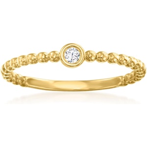 image:imageRossSimons BezelSet Diamond Beaded Ring in 18kt Gold Over SterlingDiamond