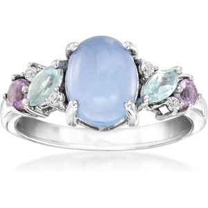 image:imageRossSimons Blue Chalcedony and 68 ct tw Pastel MultiGemstone Ring in Sterling SilverAmethyst