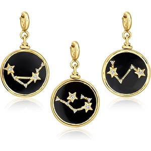 image:imageRossSimons Cancer  Onyx Reversible Zodiac Charm With LabGrown Diamonds in 18kt Gold Over Sterling